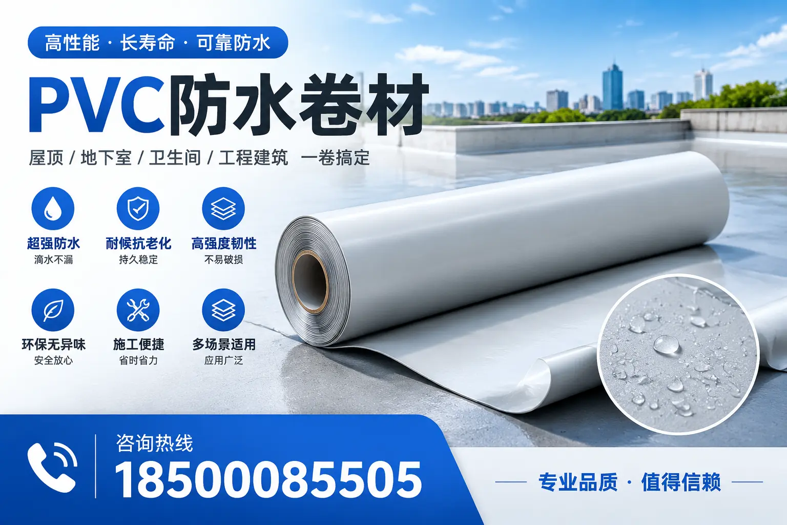 PVC防水卷材的防水效果评测,适合渭南的科学依据